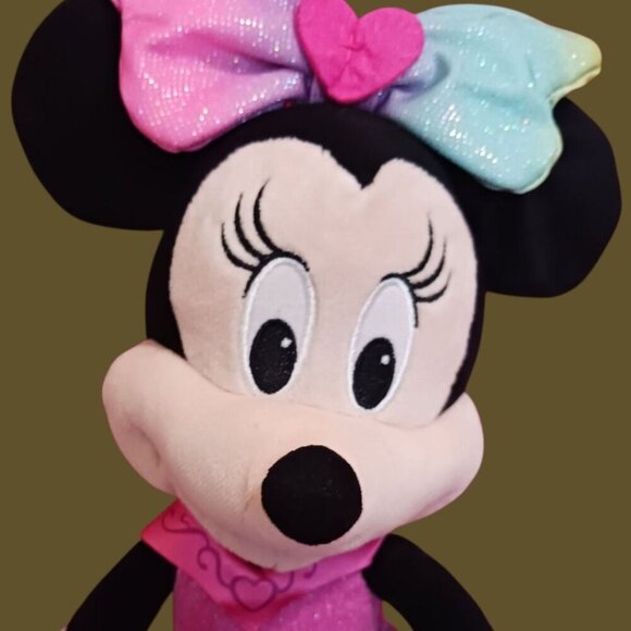 Disney Balerina Minnie Mouse Singing Sparkling Stuffed Animal13" With Glittery - Picture 3 of 12